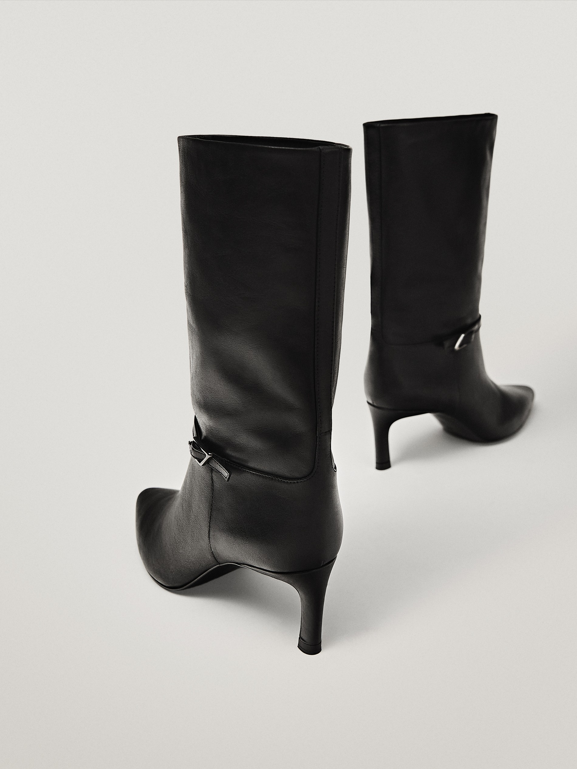 heeled ankle boots with buckles