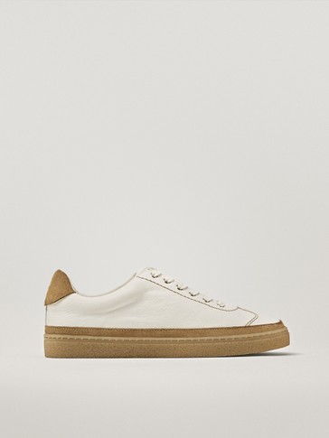 massimo dutti white leather sneakers