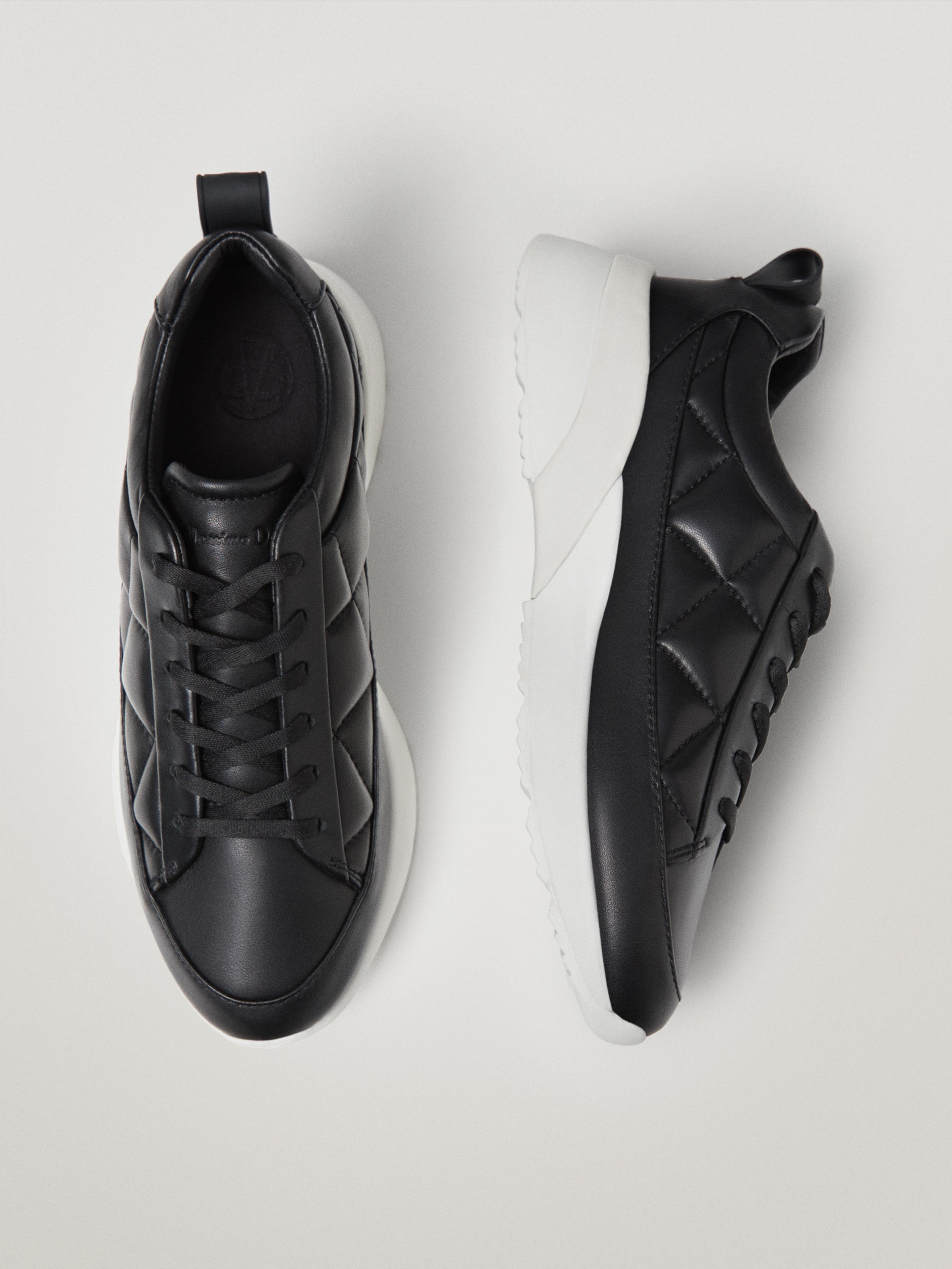 black leather trainers
