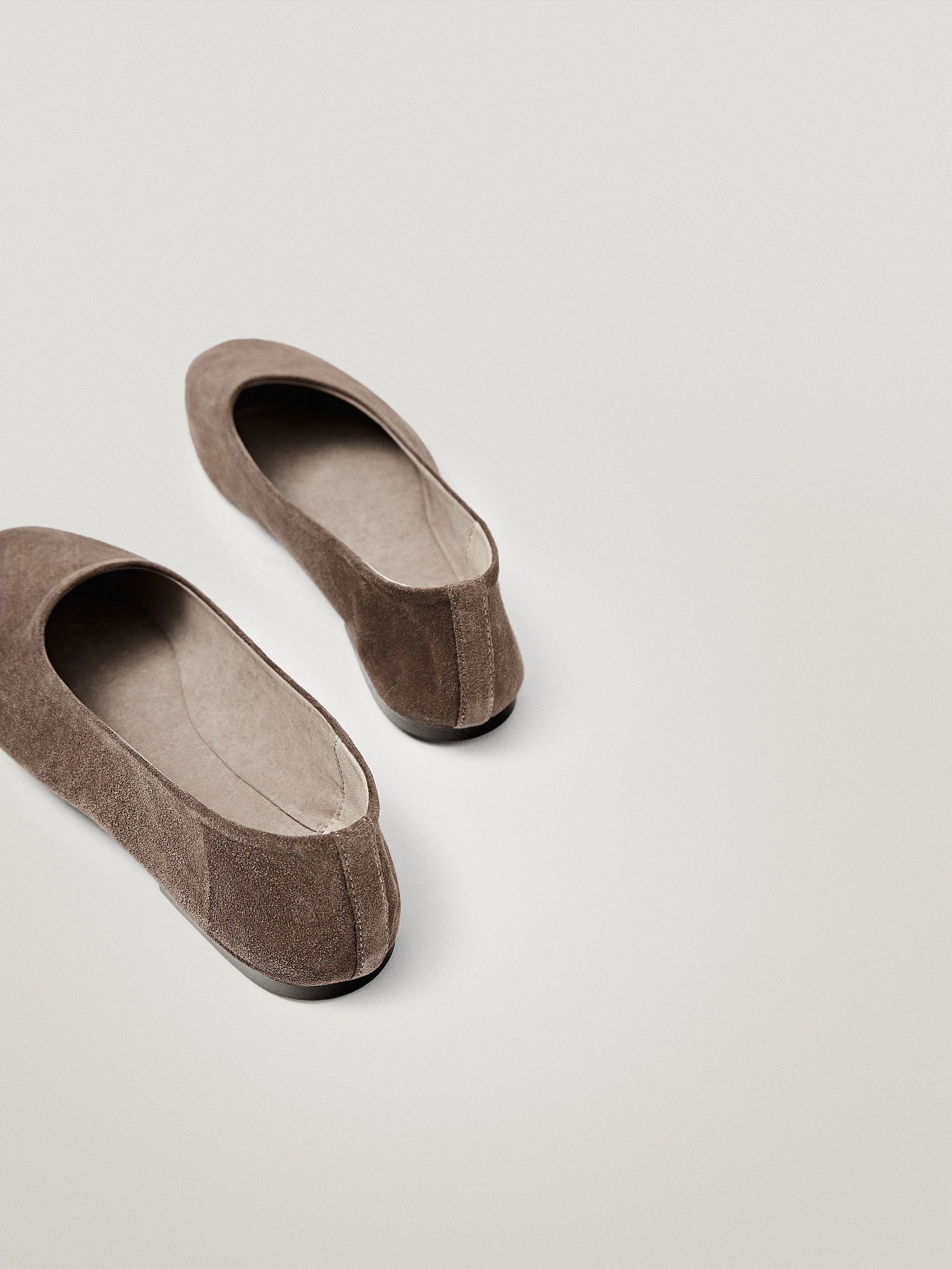 taupe leather flats