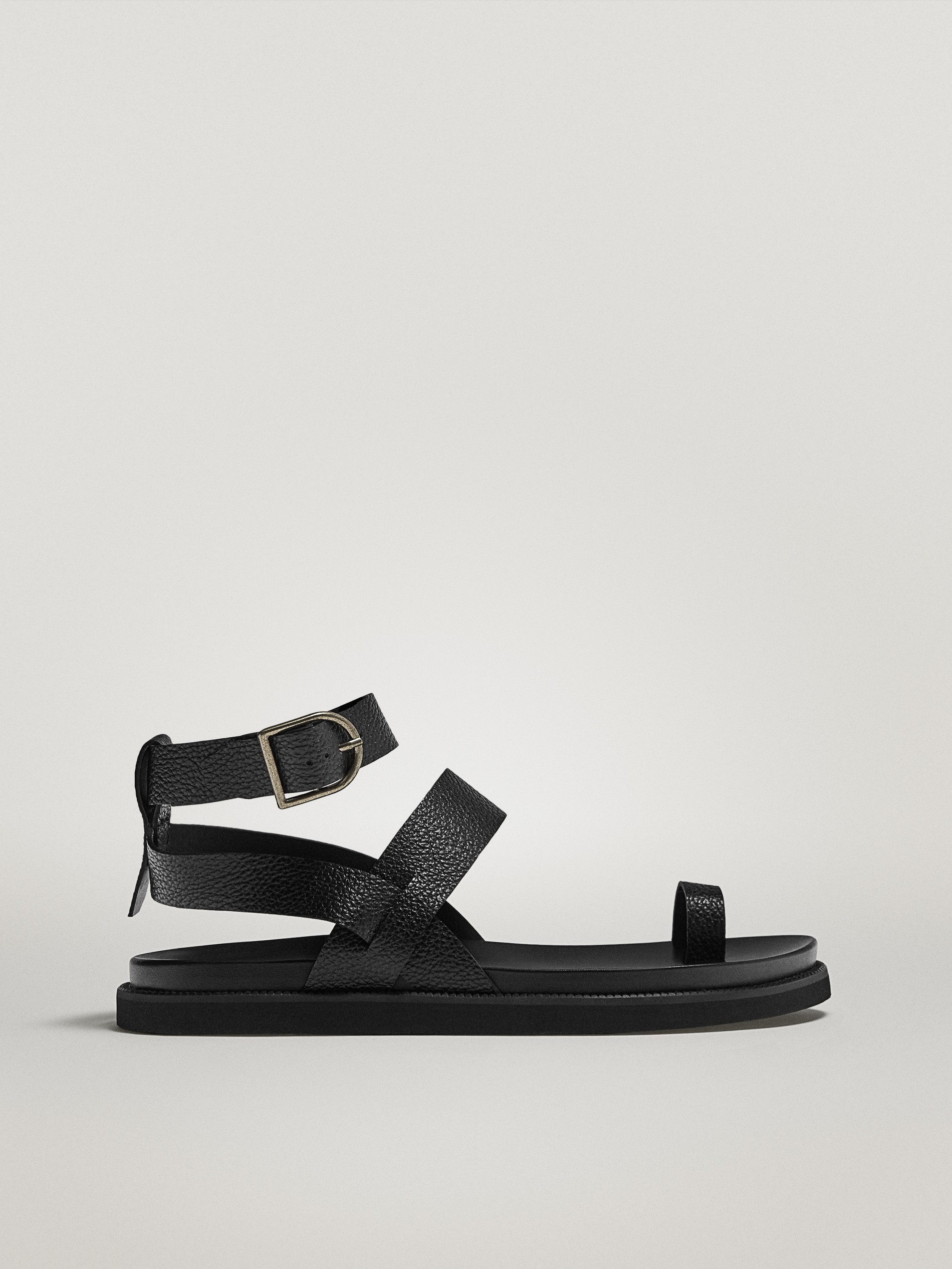 wide black sandals