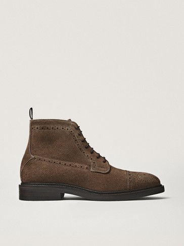 taupe perforated booties