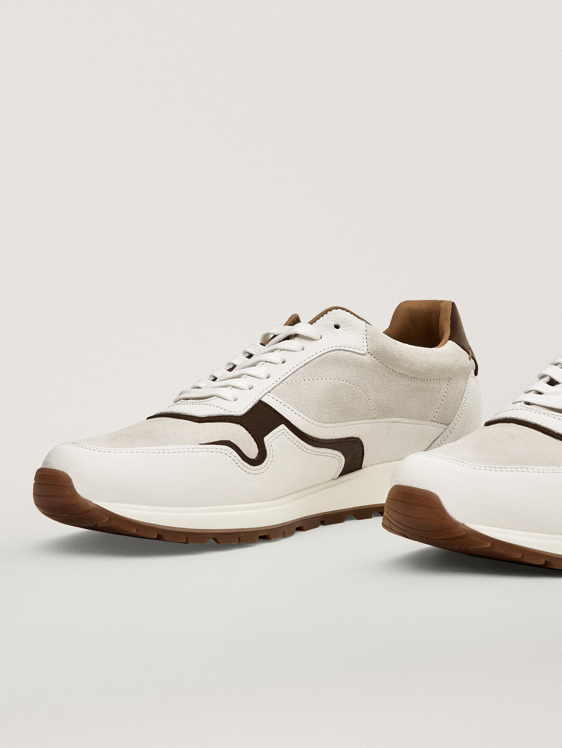 massimo dutti white leather sneakers