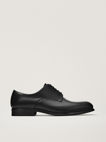 BLACK LEATHER DERBY SHOES - null 