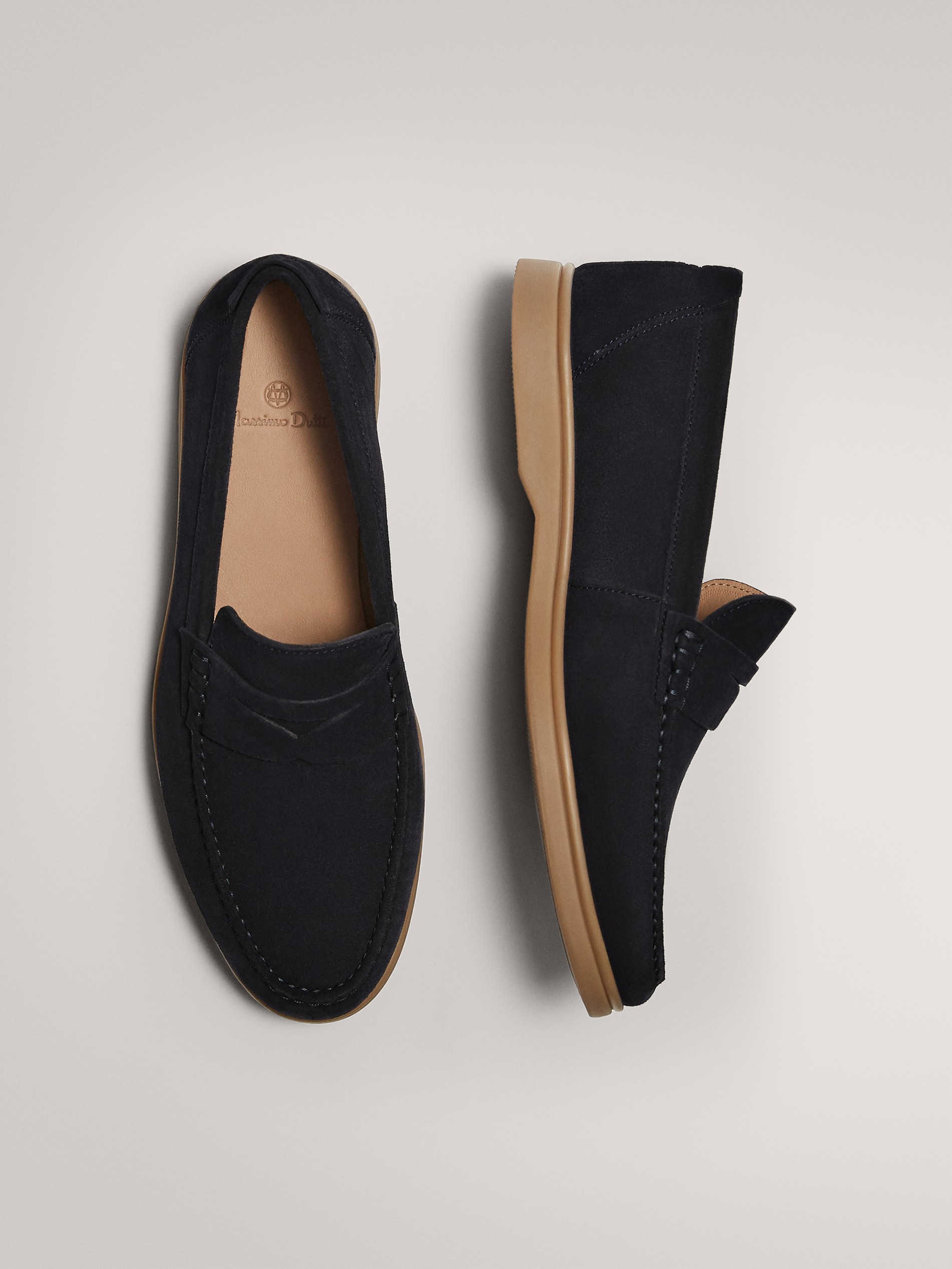 blue suede deck shoes