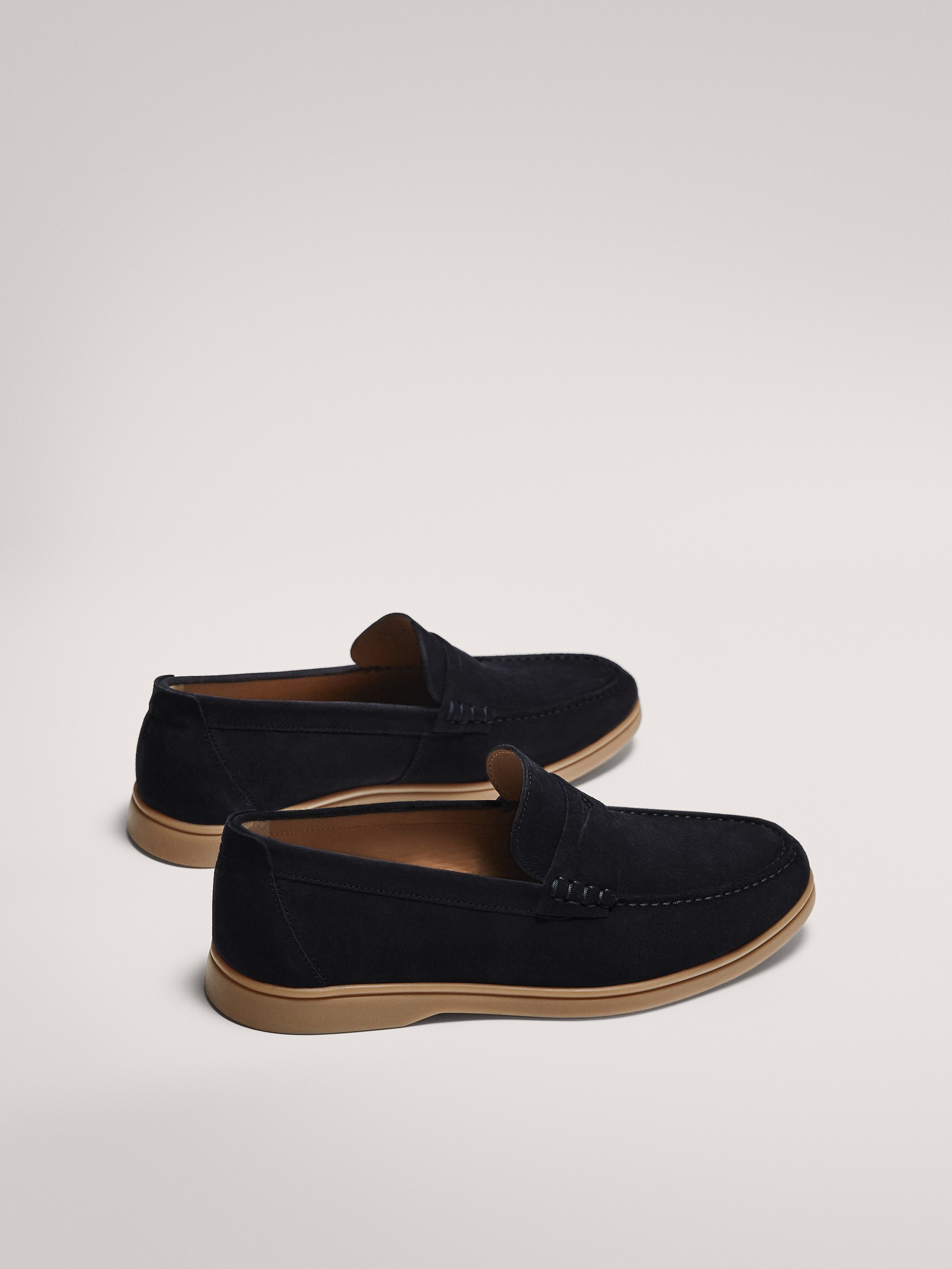blue suede deck shoes