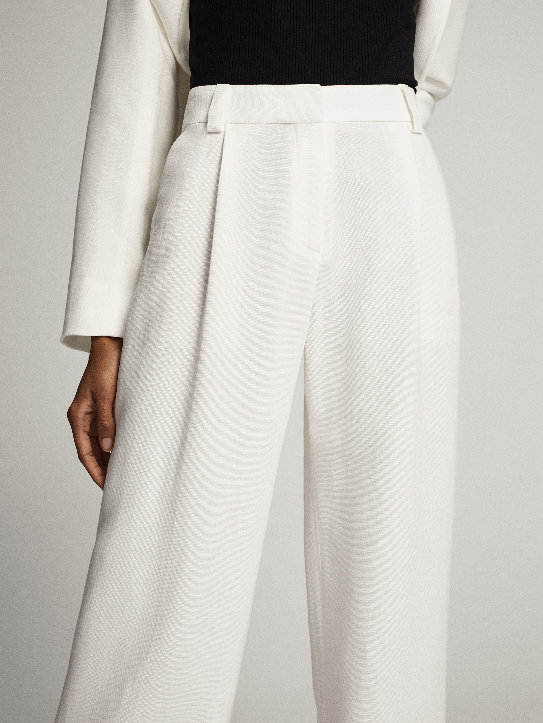 massimo dutti wide leg trousers