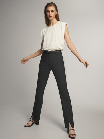 Slim fit trousers with vent detail