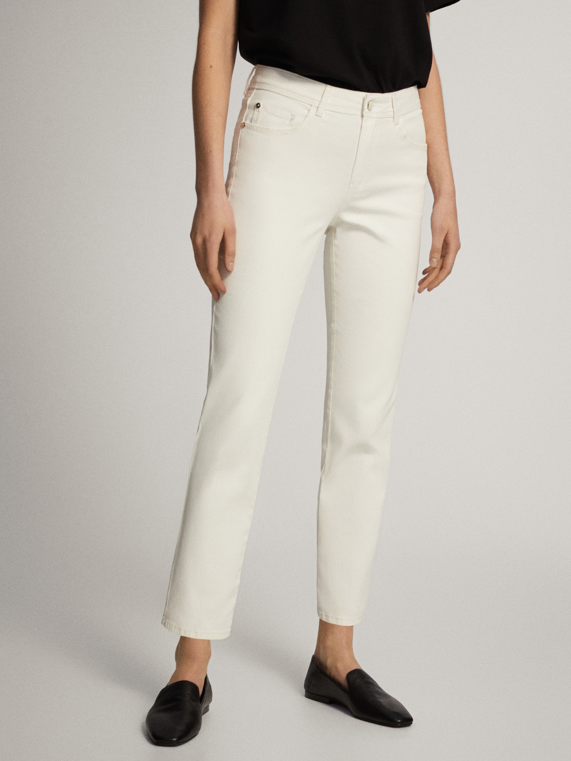massimo dutti mid rise slim cropped