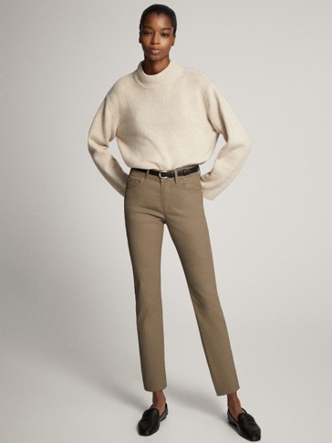 massimo dutti coated jeans
