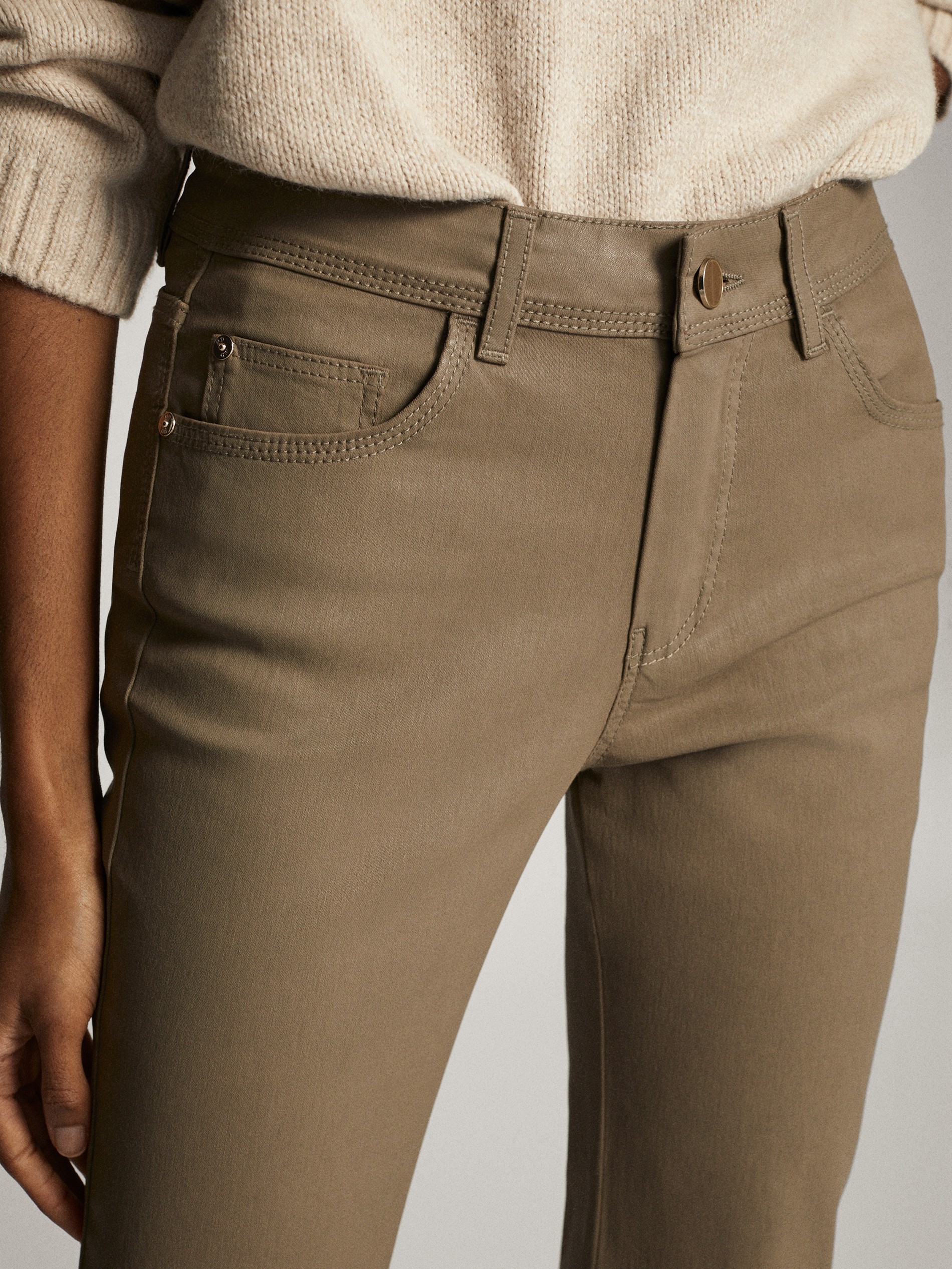 massimo dutti coated jeans