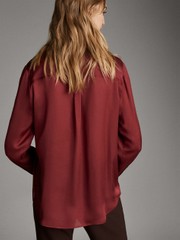 TOPSTITCHED FLOWING SHIRT