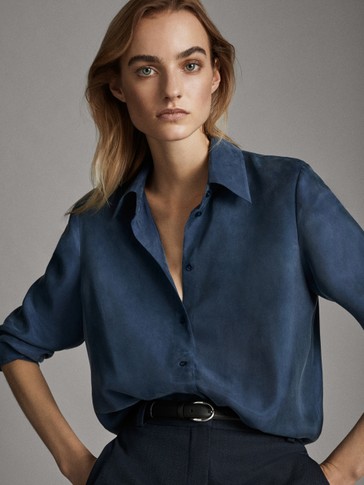 blue formal shirt for ladies