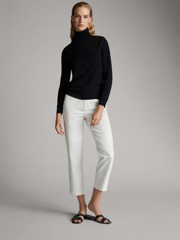 Plain silk wool sweater