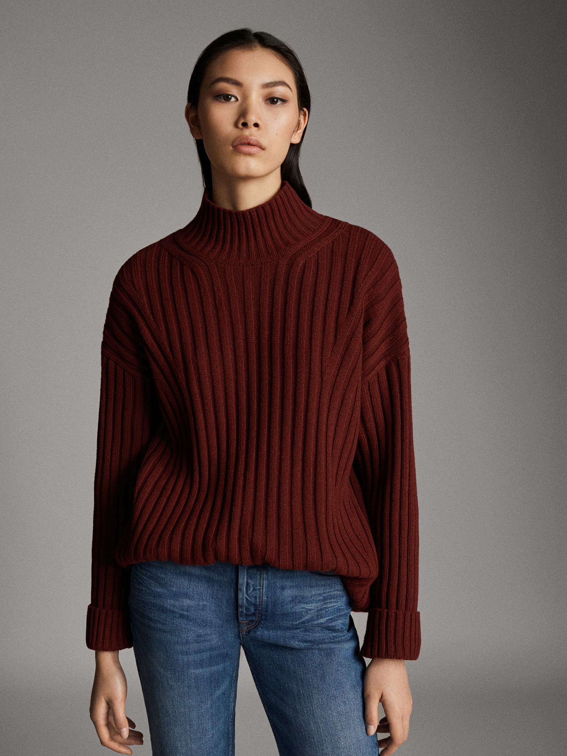 massimo dutti red sweater