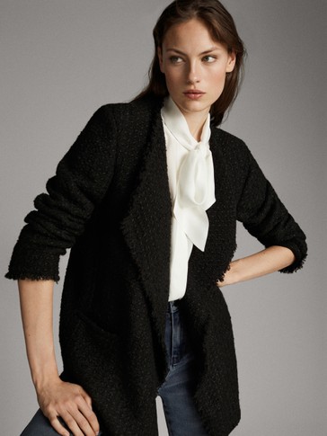Americana negra textura - Women - Massimo Dutti