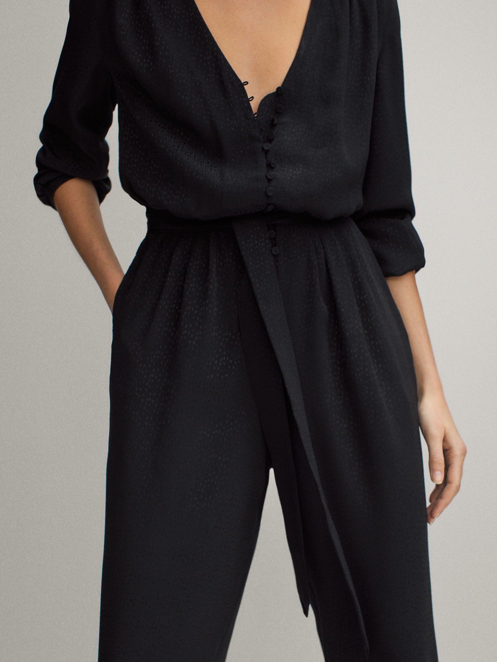 massimo dutti black jumpsuit