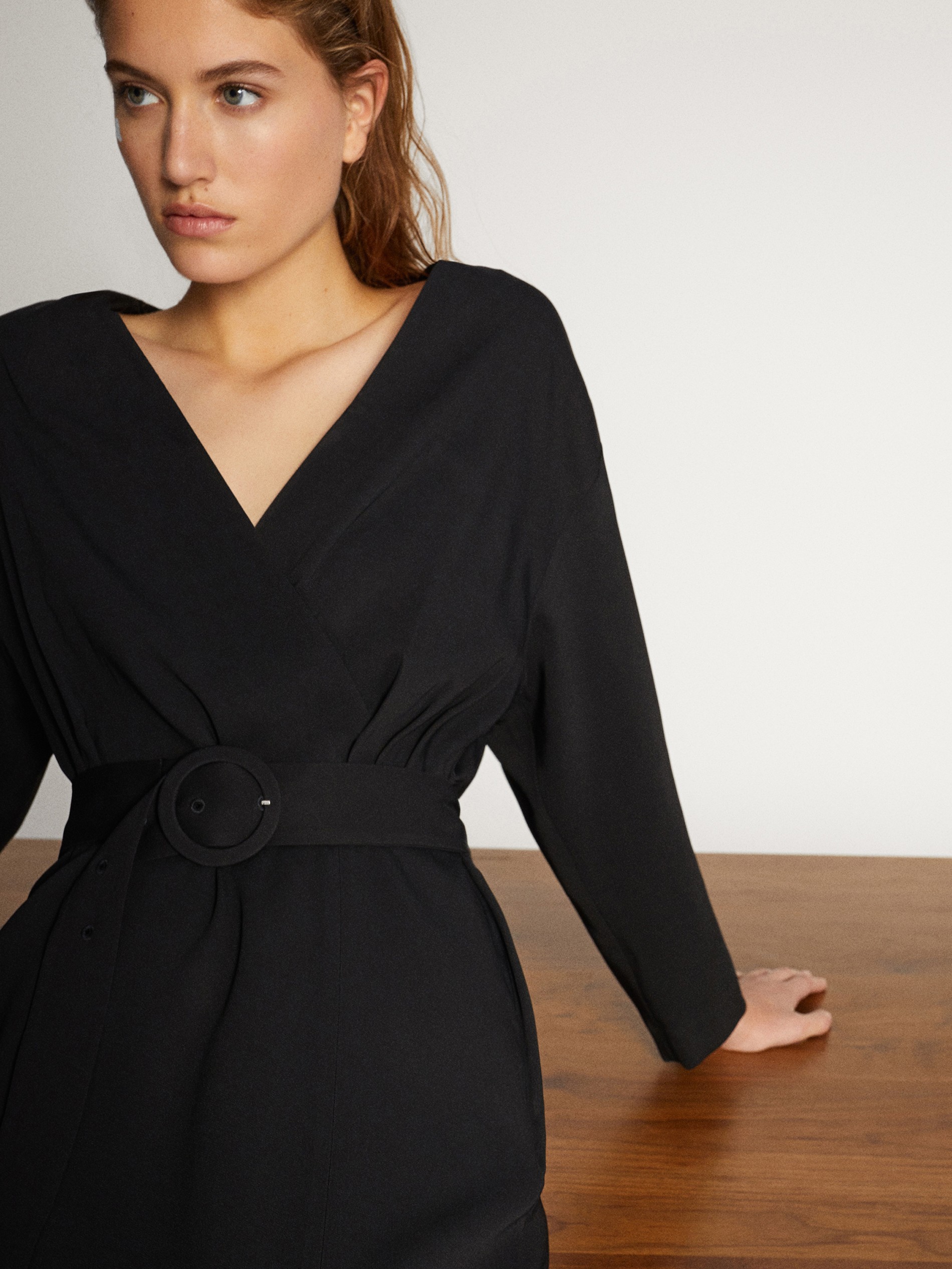 black dress with belt