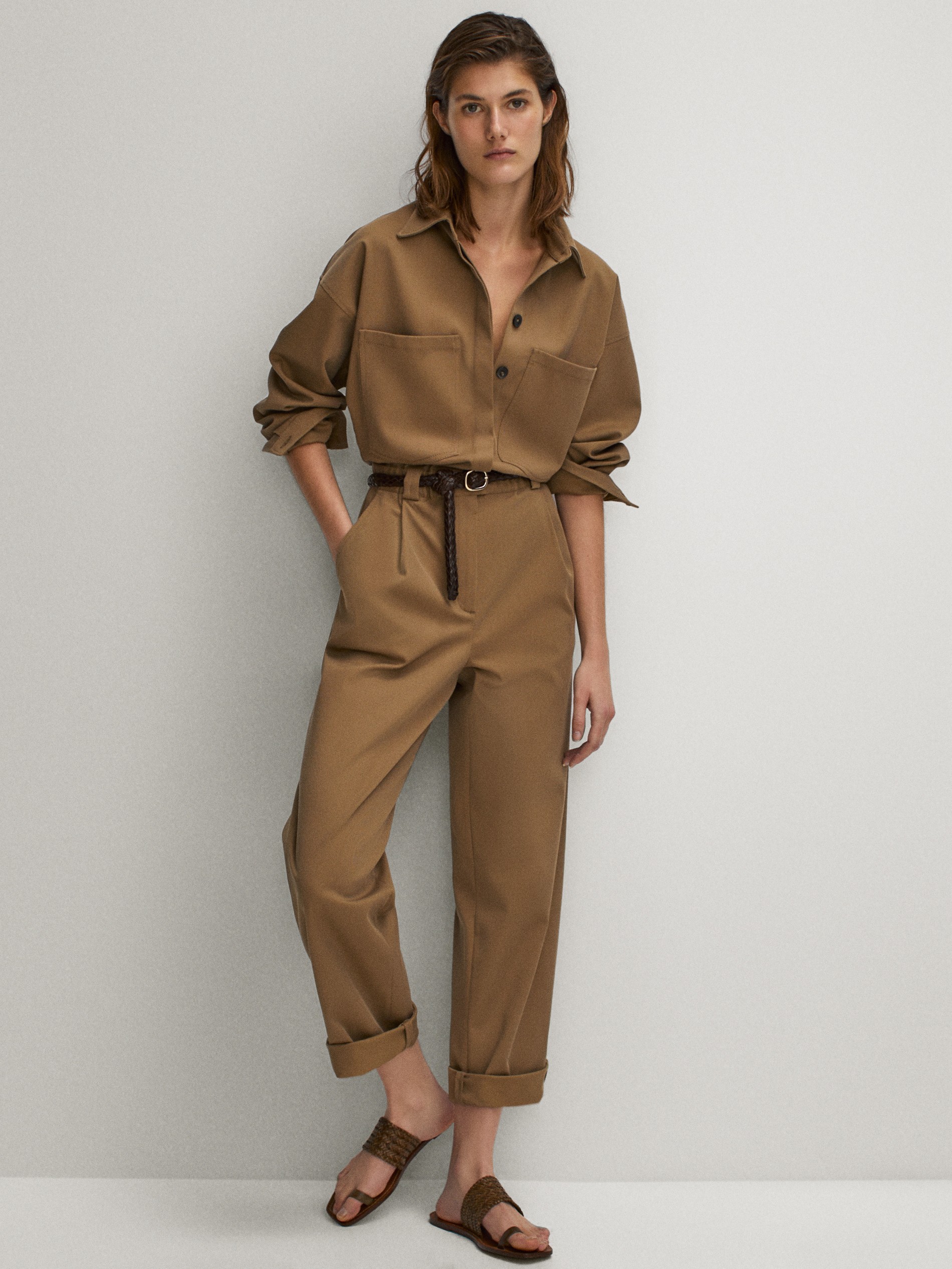 massimo dutti leather jumpsuit