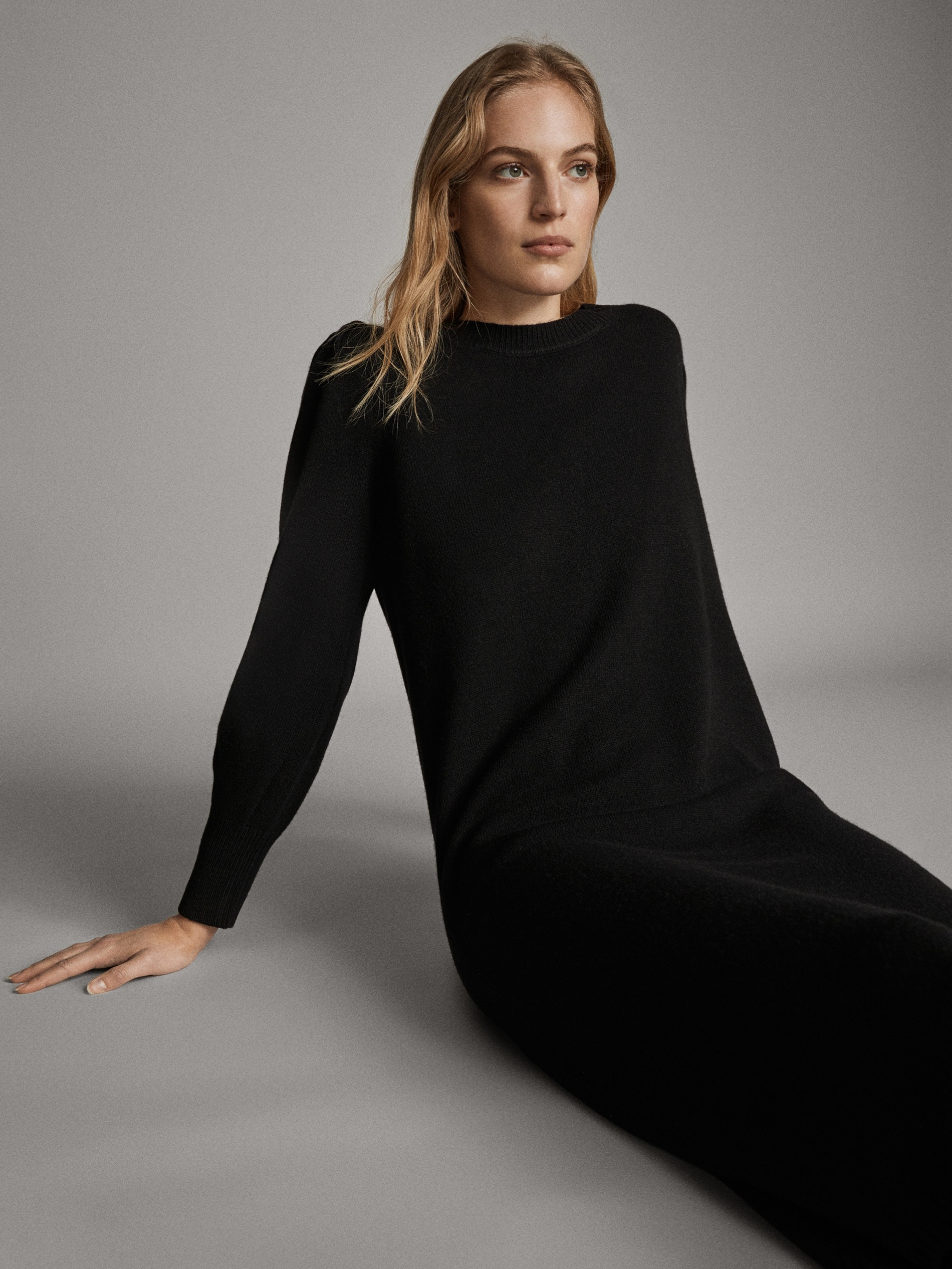 black wool dress long sleeve