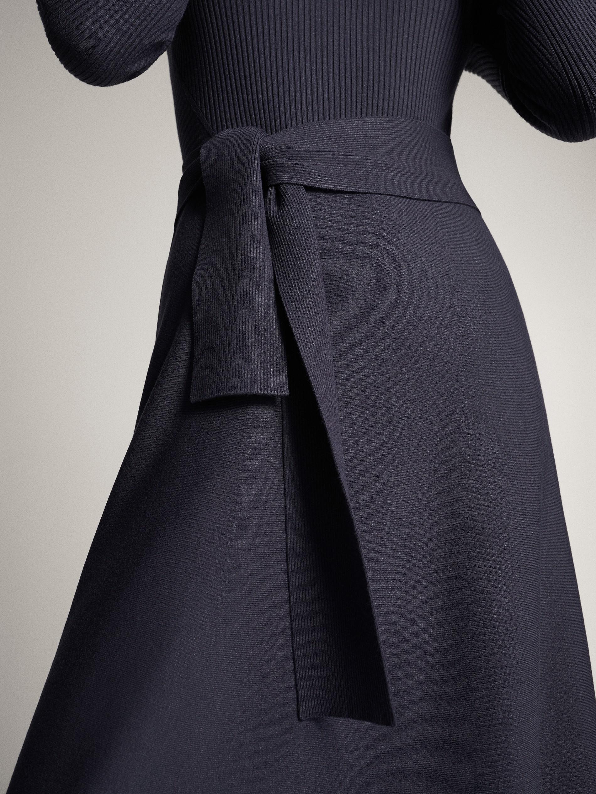 massimo dutti high neck dress with belt