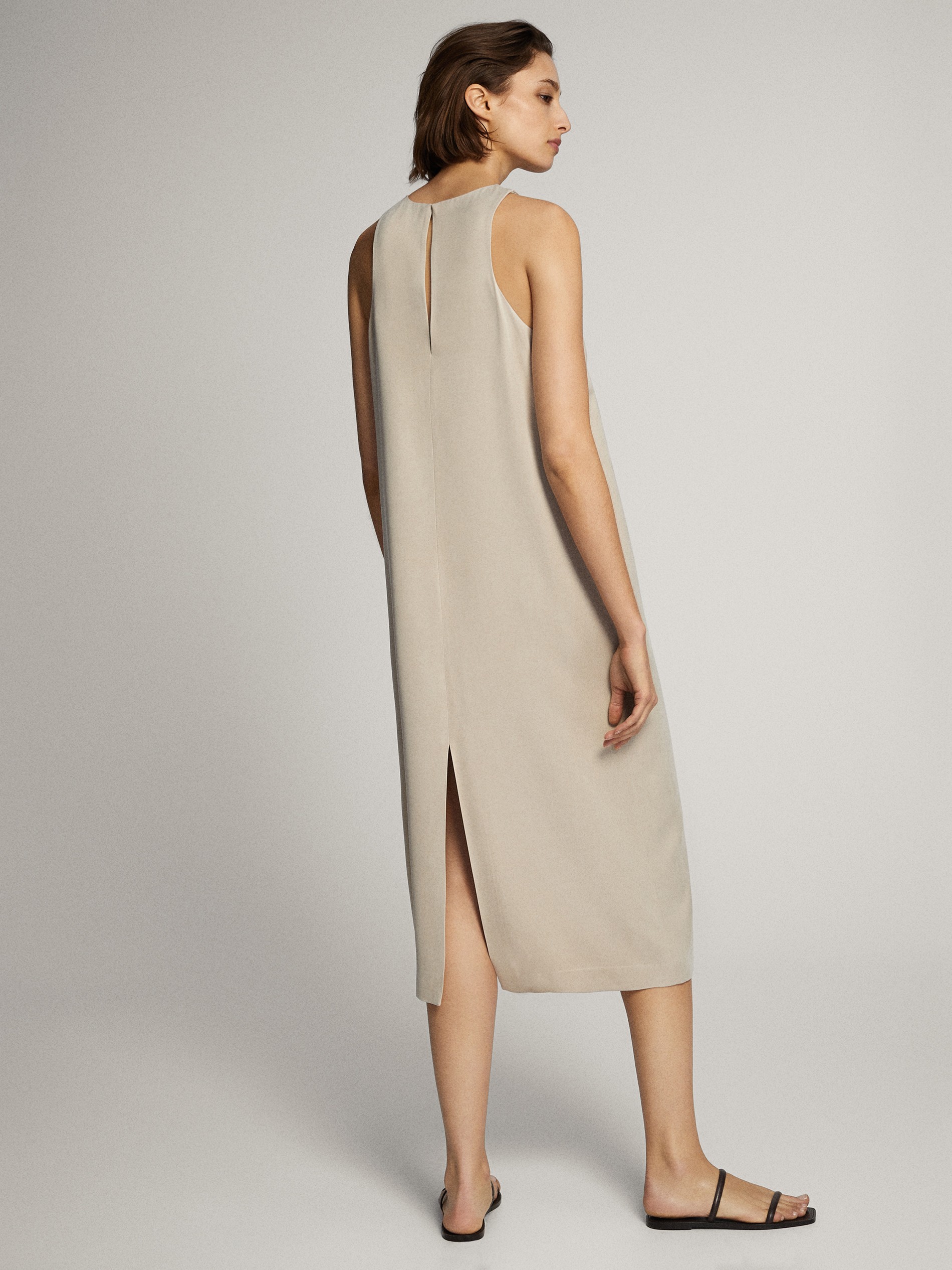 halter cupro midi dress
