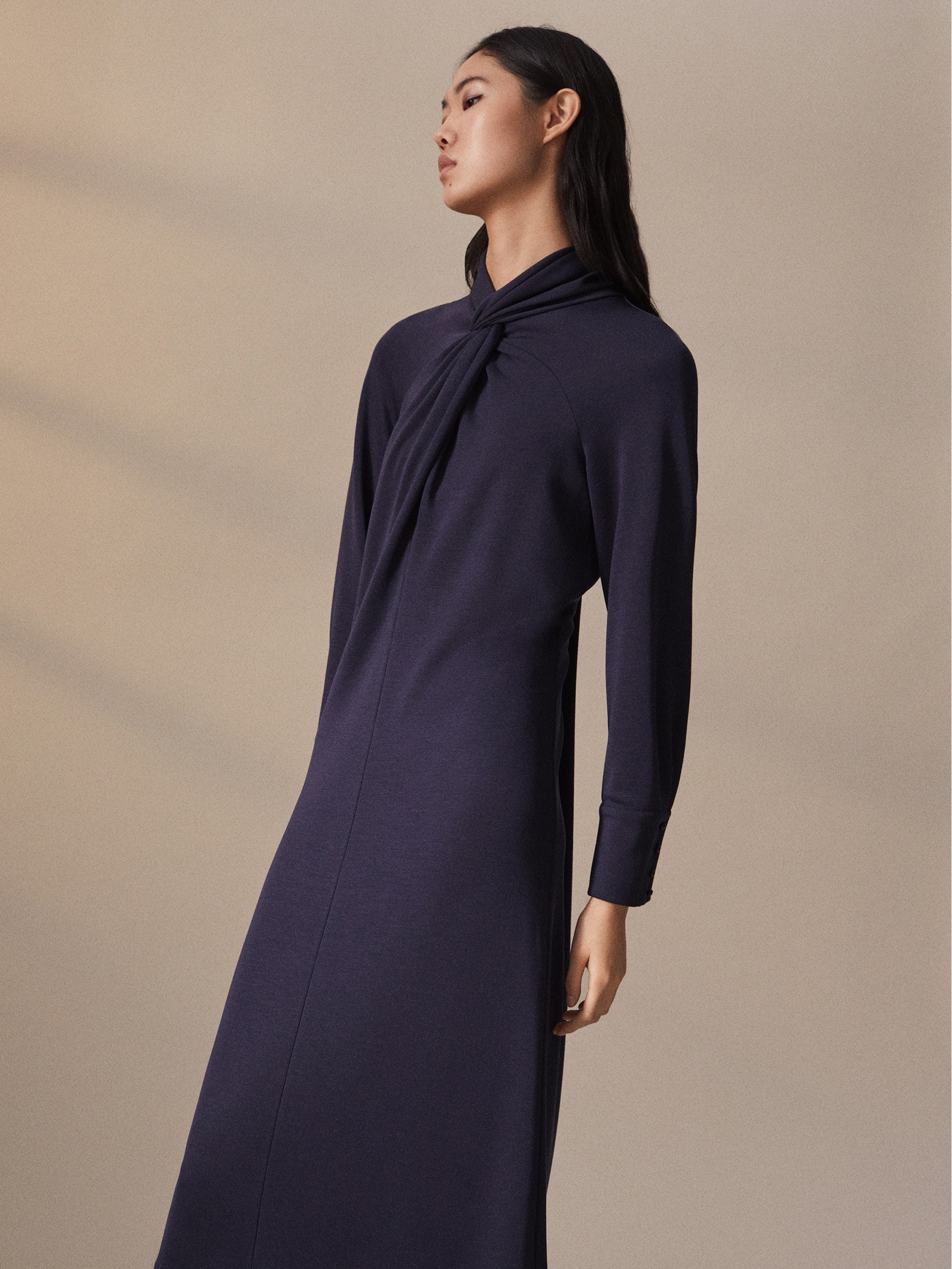 massimo dutti navy dress
