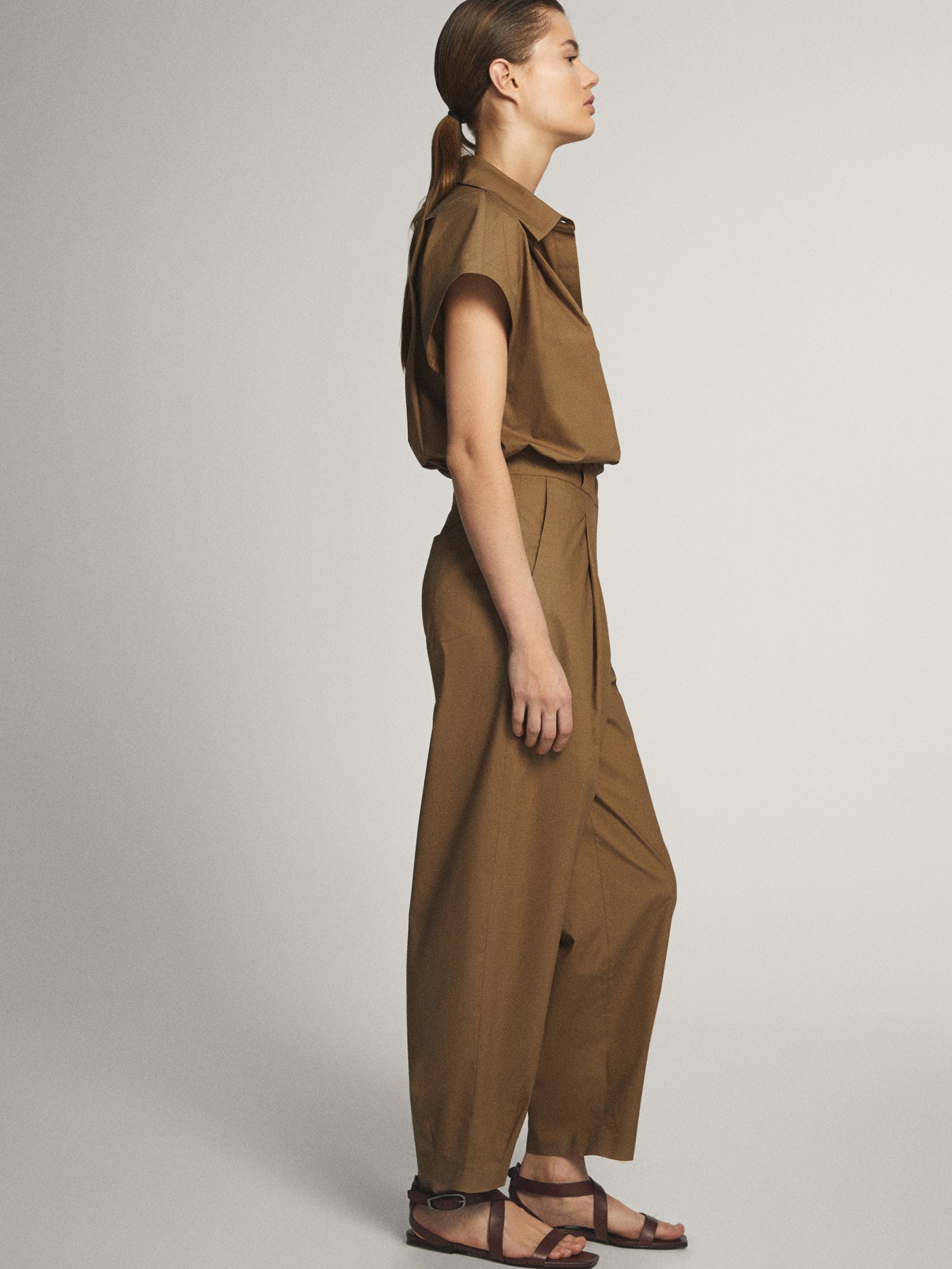 massimo dutti leather jumpsuit