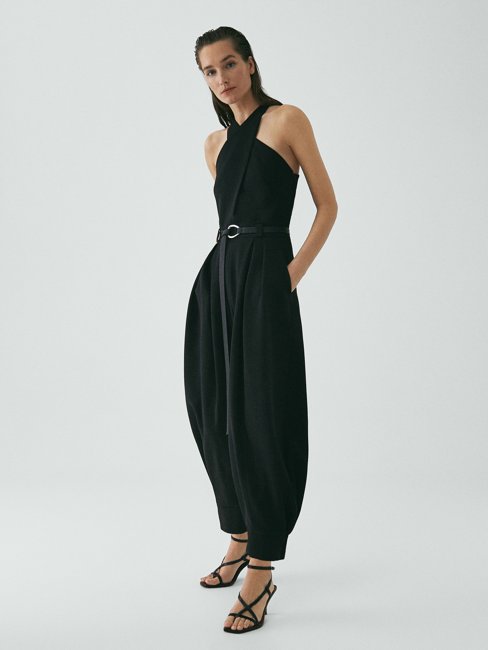 massimo dutti black jumpsuit