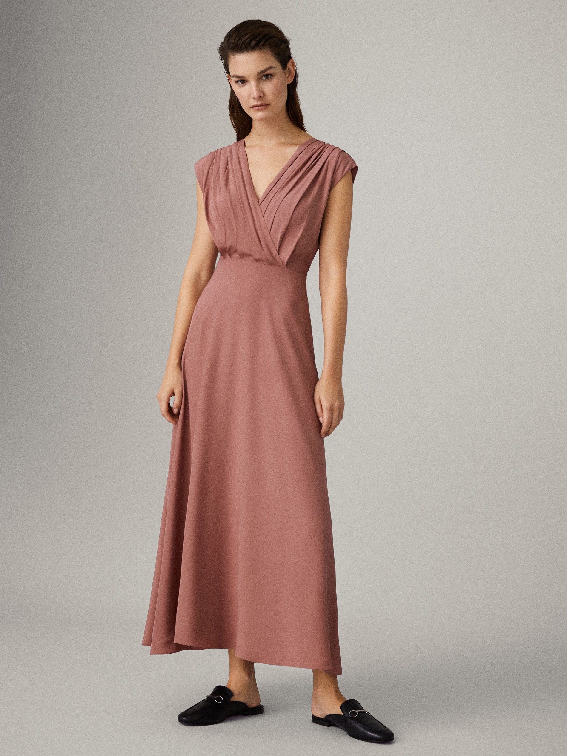 red dress massimo dutti