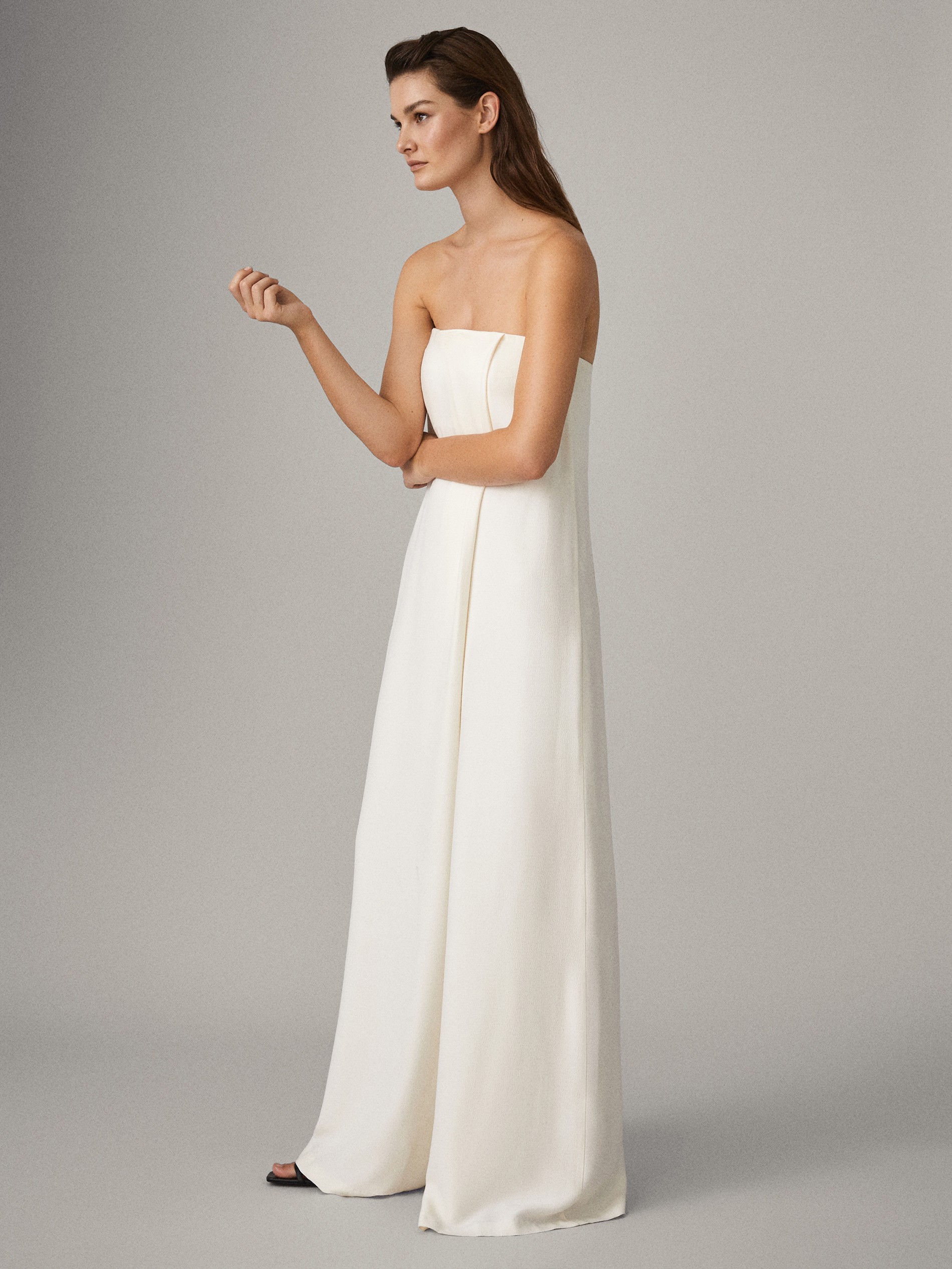 off the shoulder fitted jumpsuit