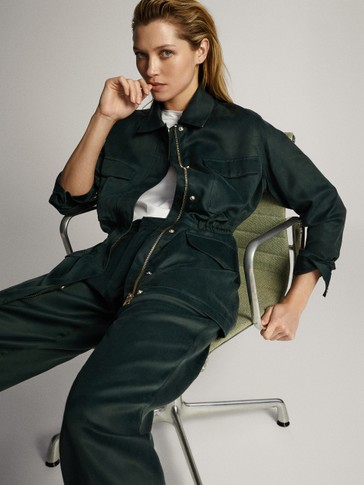 massimo dutti green coat
