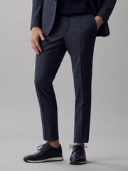 SLIM FIT %100 SUPER 120'S YÜN KAZAYAĞI DESENLİ YIKANABİLİR PANTOLON