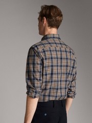 SLIM FIT KARELİ PAMUKLU GÖMLEK