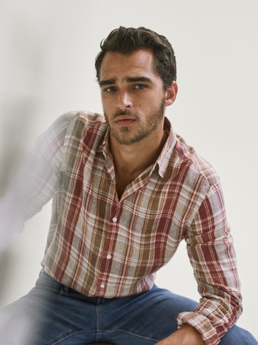 Slim Fit Linen Check Shirt Null Massimo Dutti See more ideas about massimo dutti women, massimo dutti, visual merchandising. massimo dutti