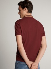 COTTON SHORT SLEEVE POLO SHIRT WITH STAND-UP COLLAR