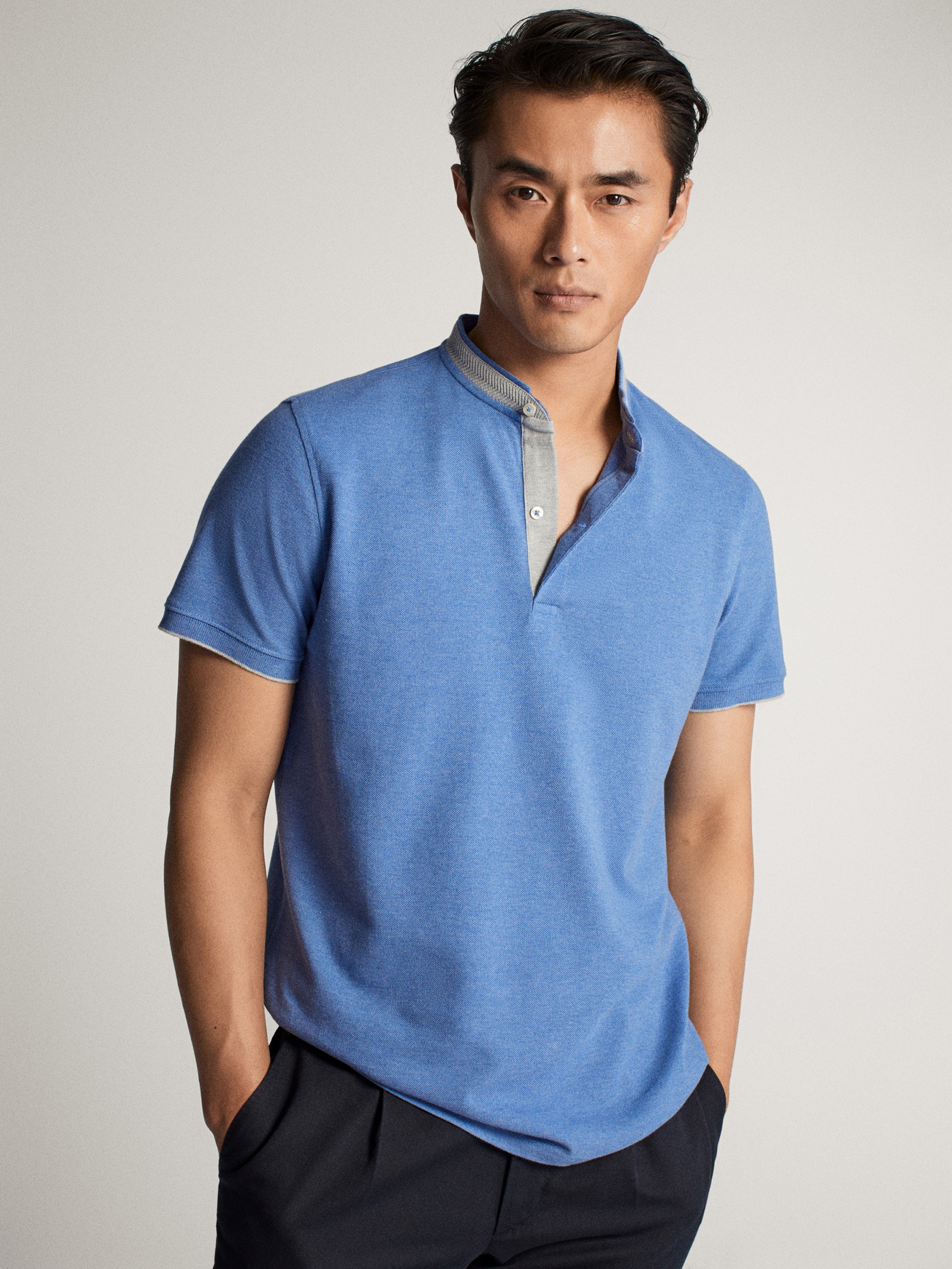 massimo dutti hombre polos manga corta