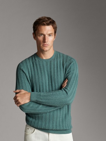 CABLE-KNIT COTTON SWEATER