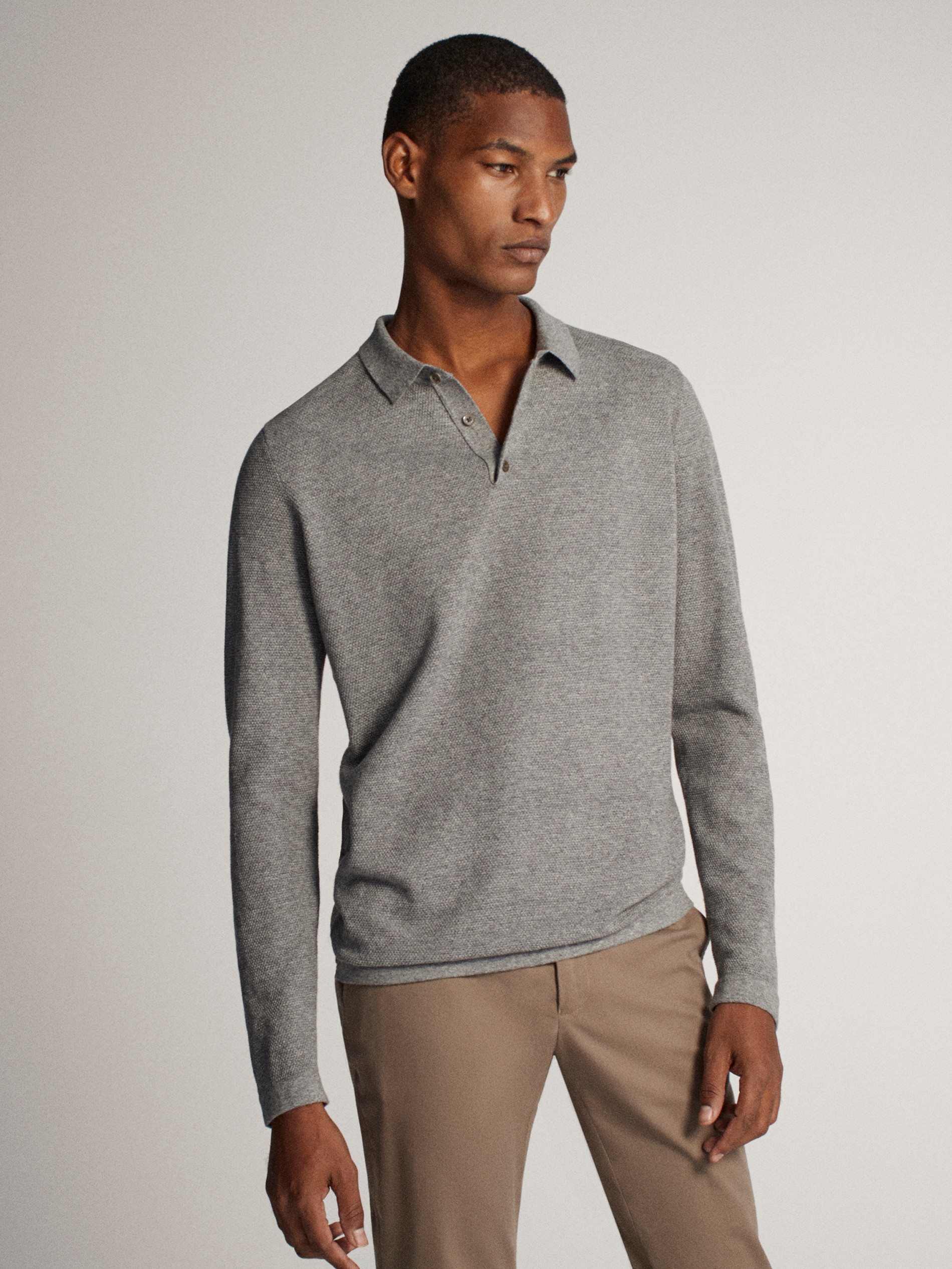 polo manga larga massimo dutti