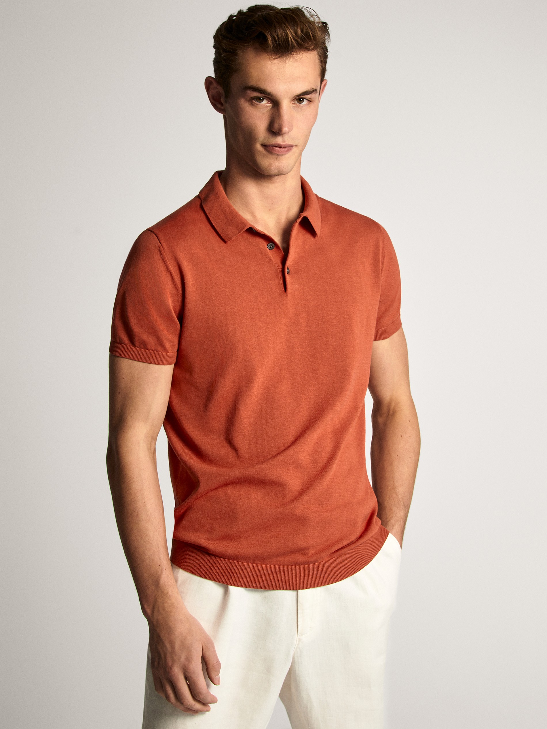 short sleeve polo sweater