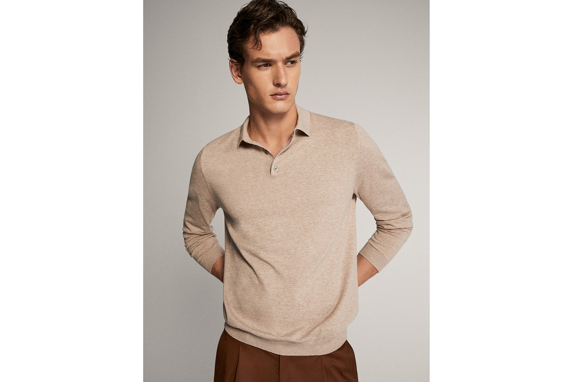 polo manga larga massimo dutti