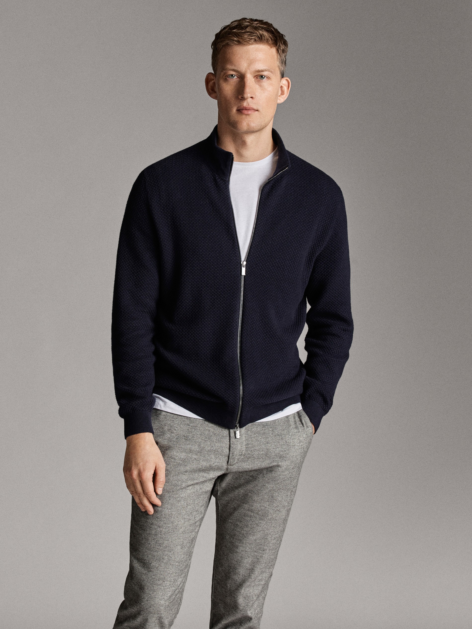 mens cotton zip up cardigans