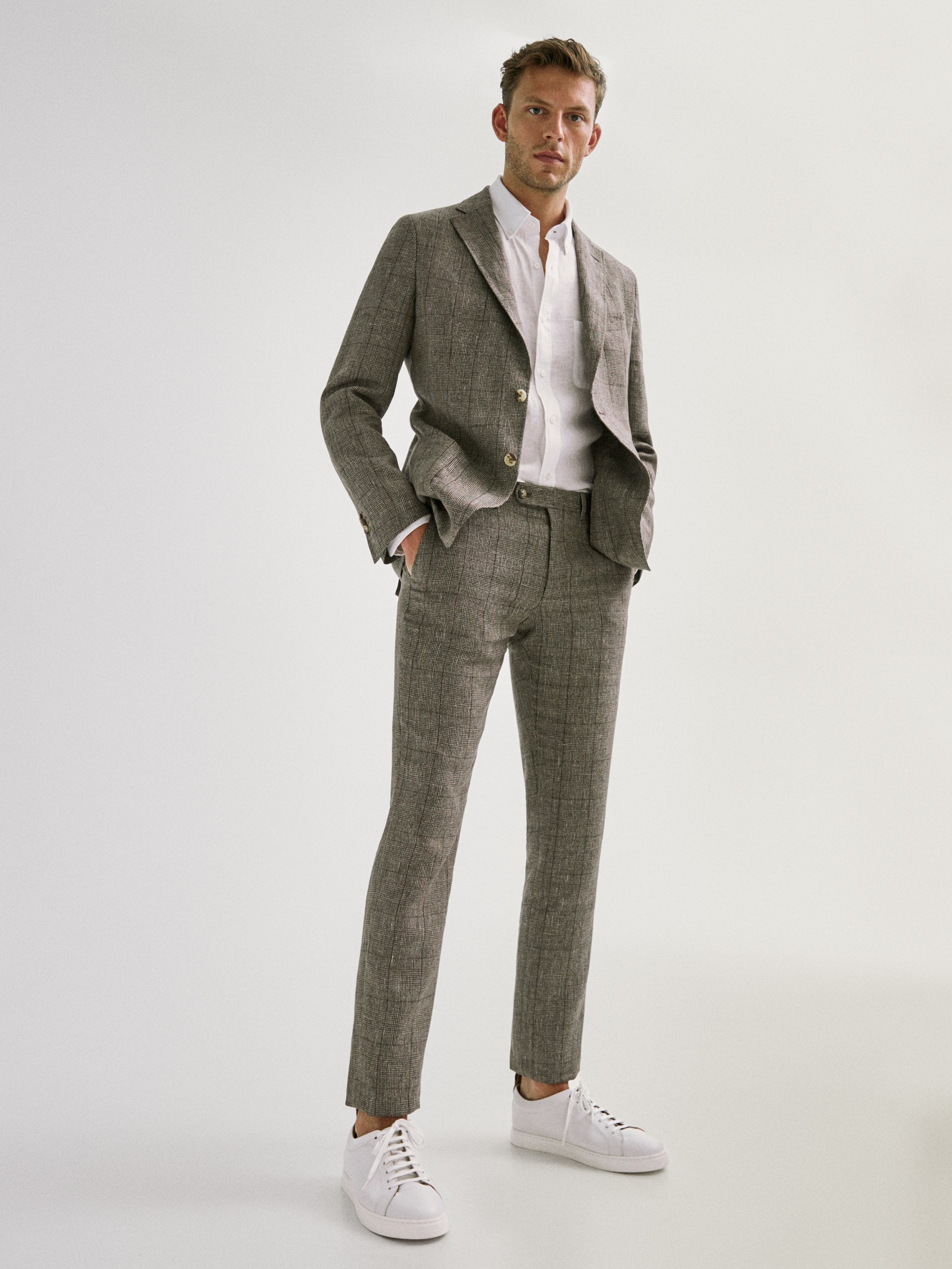 Pantalon lino hombre massimo dutti Clearance