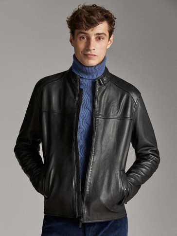 blouson cuir massimo dutti