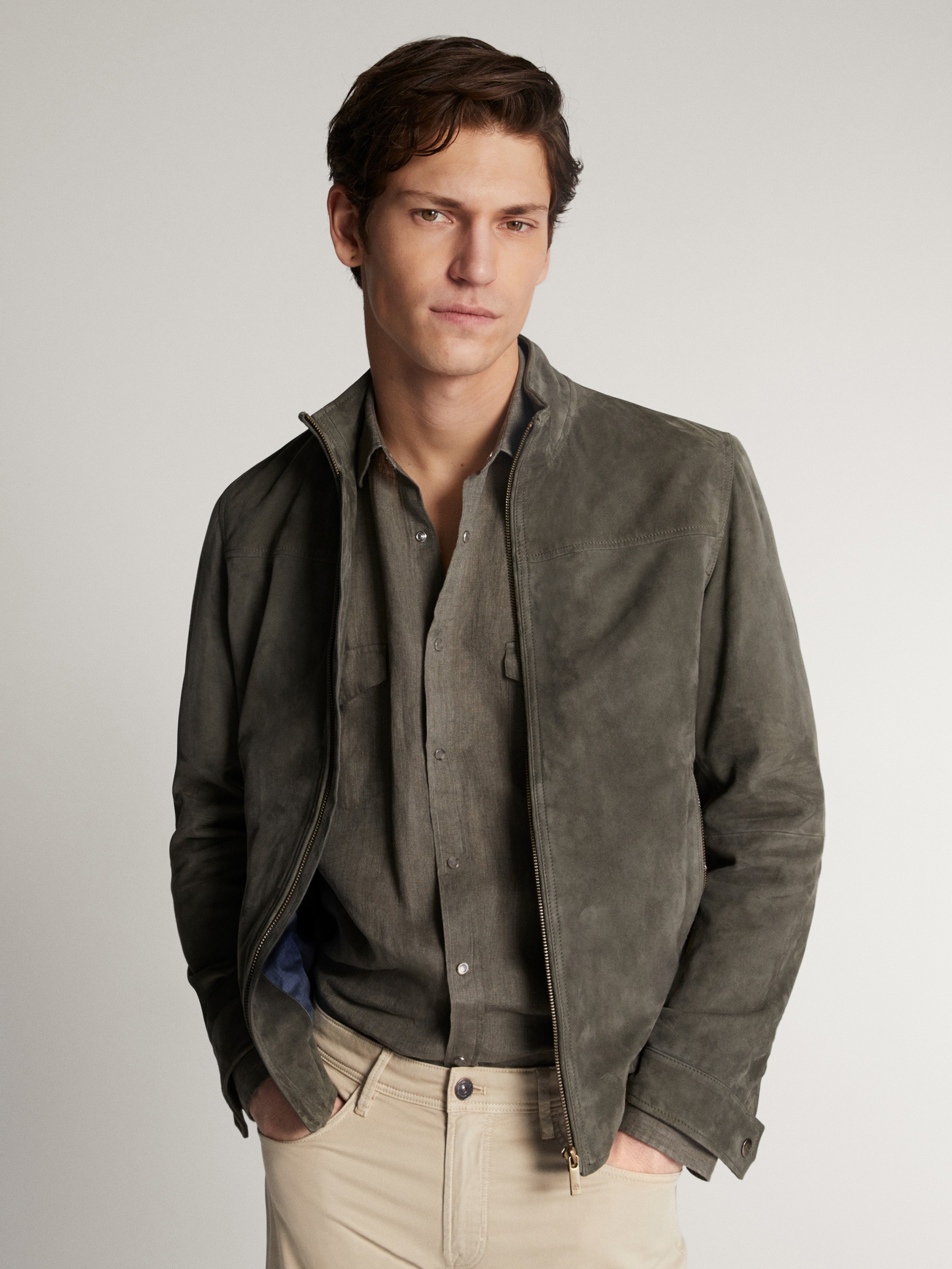 massimo dutti mens suede jacket