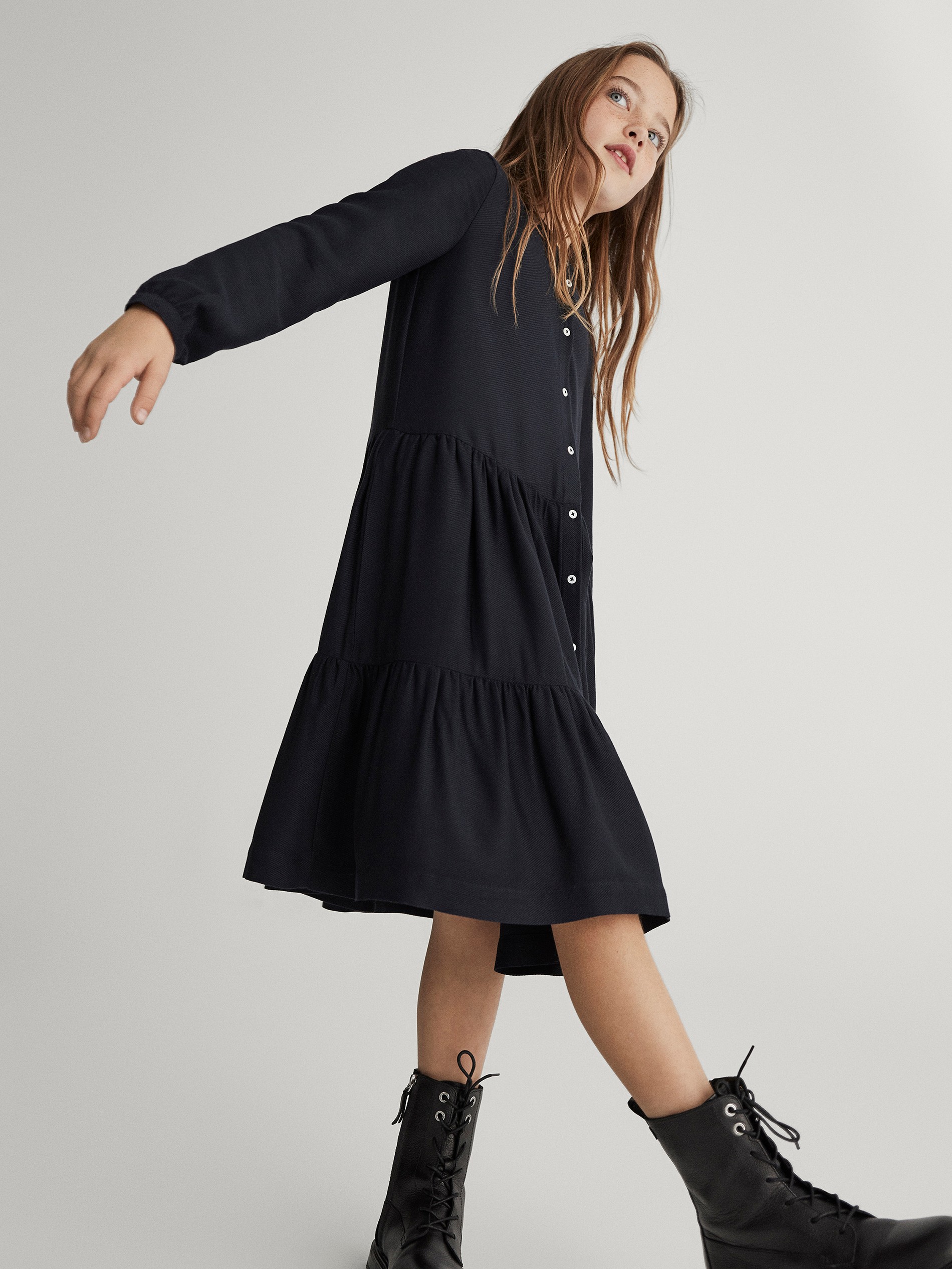 massimo dutti navy dress