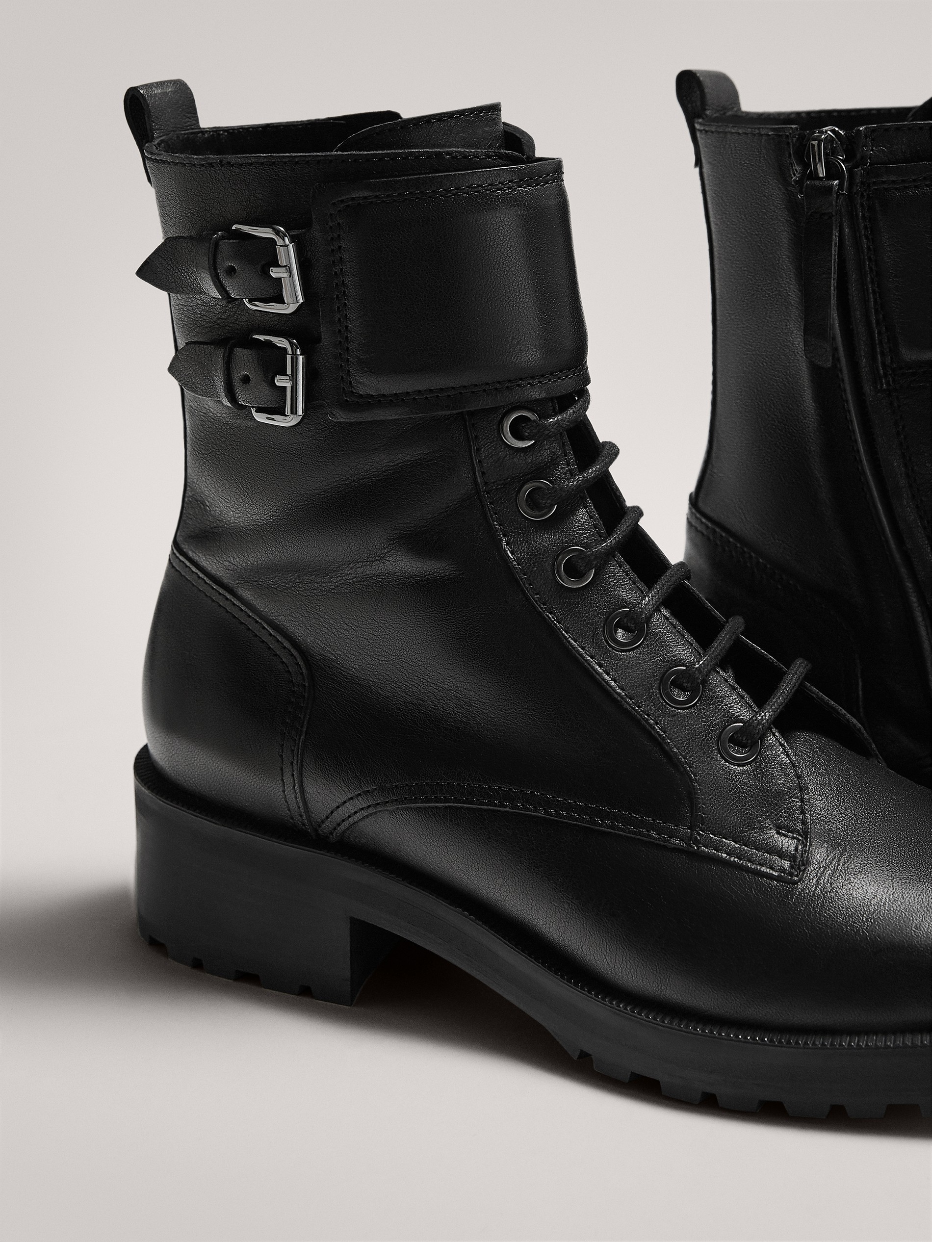lace up boots with buckles