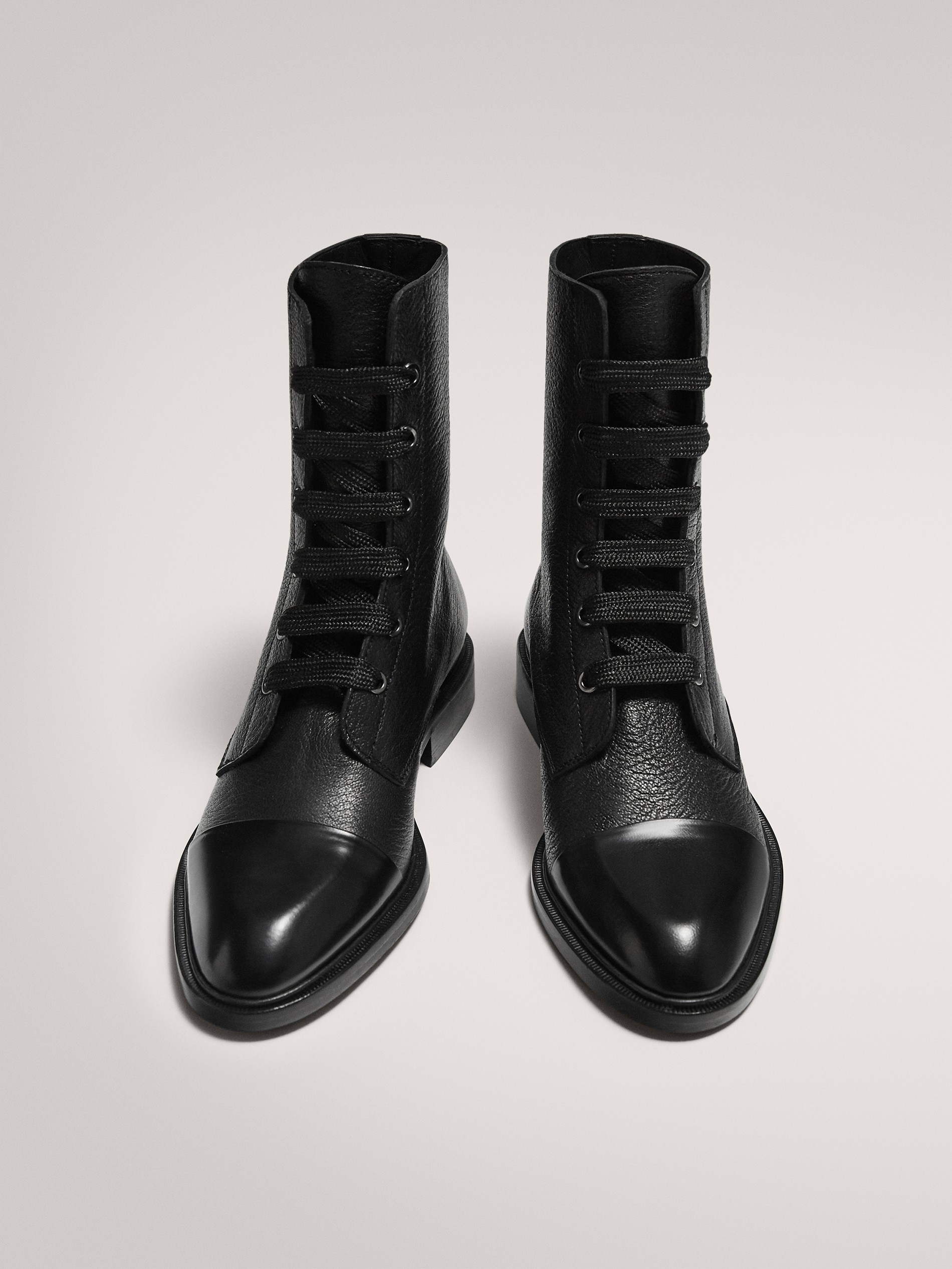 real leather lace up boots