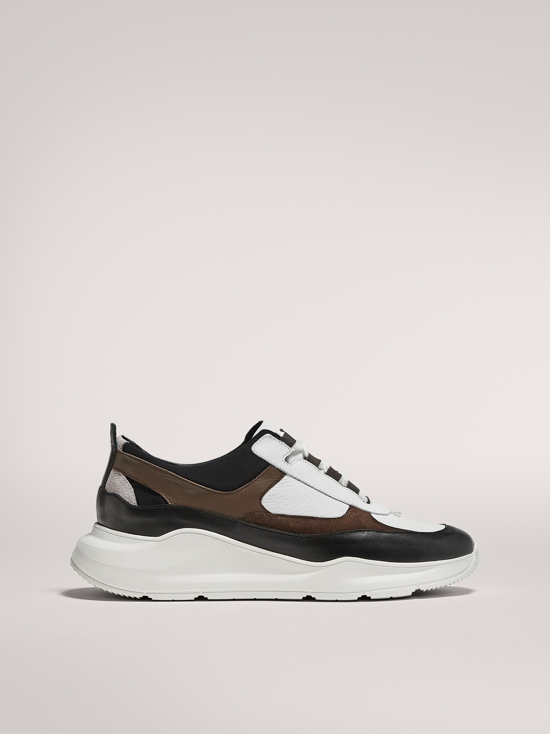 leather trainers womens black
