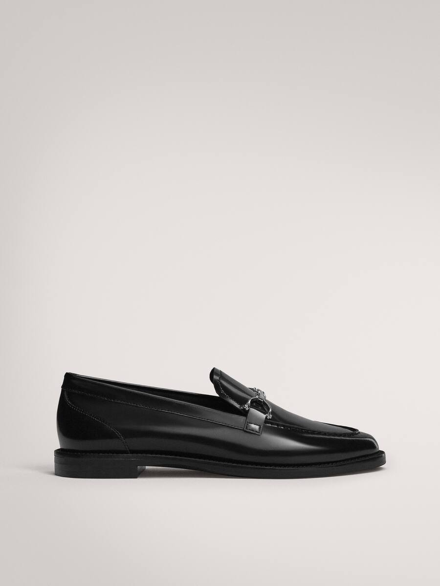 Mocasini Cu Detaliu Metalic Null Massimo Dutti